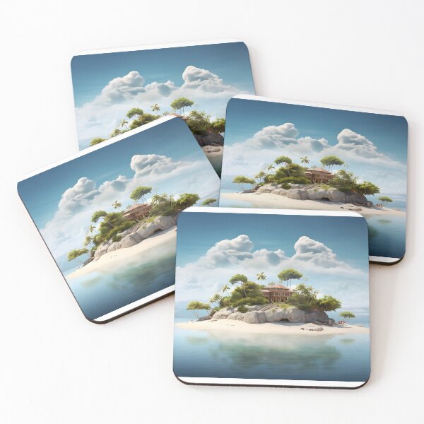 Item preview, Image of a small tropical island in the style of fantastic realism designed and sold by Pflugart.