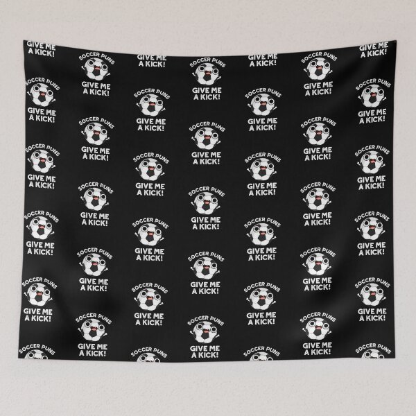 Item preview, Soccer Puns Give Me A Kick Funny Sports Puns (Dark BG) designed and sold by punnybone.