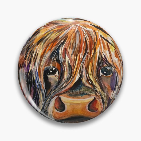 Item preview, Highland cow, watercolour painting by Marina Daniluka designed and sold by MariDaniArt.