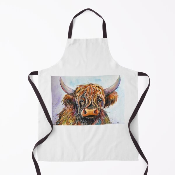 Item preview, Highland cow, watercolour painting by Marina Daniluka designed and sold by MariDaniArt.