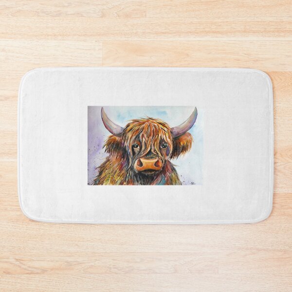 Item preview, Highland cow, watercolour painting by Marina Daniluka designed and sold by MariDaniArt.