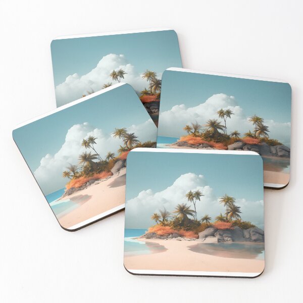 Item preview, Image of a small tropical island in the style of fantastic realism designed and sold by Pflugart.