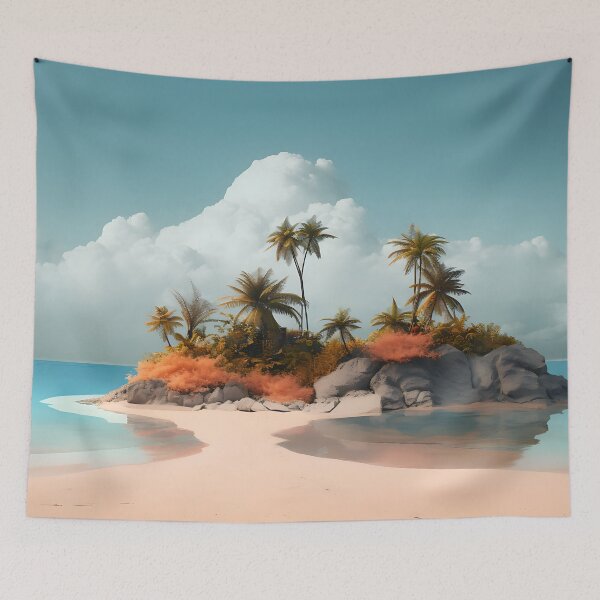 Item preview, Image of a small tropical island in the style of fantastic realism designed and sold by Pflugart.