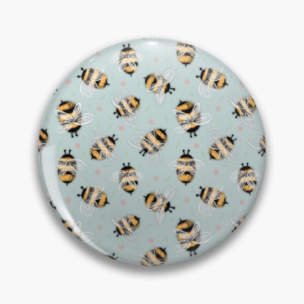 Item preview, Cute Summer Bees on Blue Background Pattern designed and sold by Julia Sol.