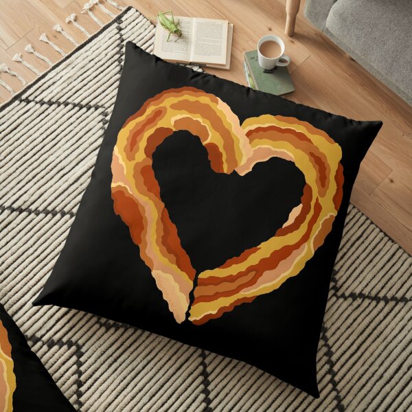 Bacon Heart Meat Lovers Funny Food Floor Pillow