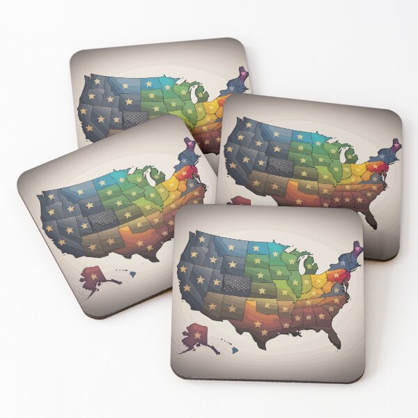 Item preview, USA Map vintage artwork designed and sold by LIRAZ ZIV.