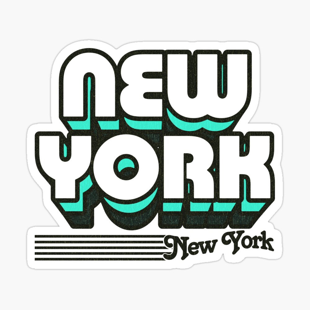New York, New York | Retro Stripes Sticker