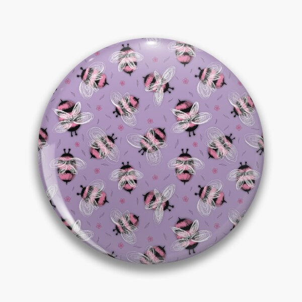 Item preview, Cute Pink Summer Bees on Violet Background Pattern designed and sold by Julia Sol.