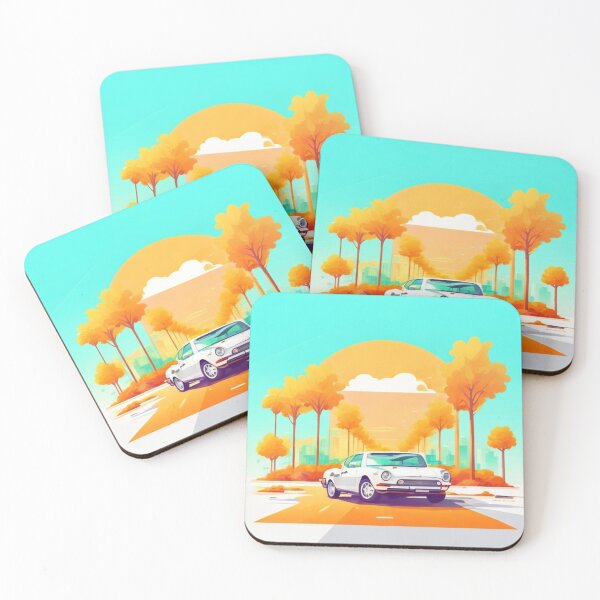 Item preview, Miami Street Sunrise: Photorealistic Car Art designed and sold by ChromaCuts.