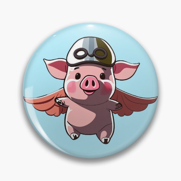 Item preview, flying cute aviator pig, little pig with wings, when pigs fly designed and sold by Sunmoonlove.