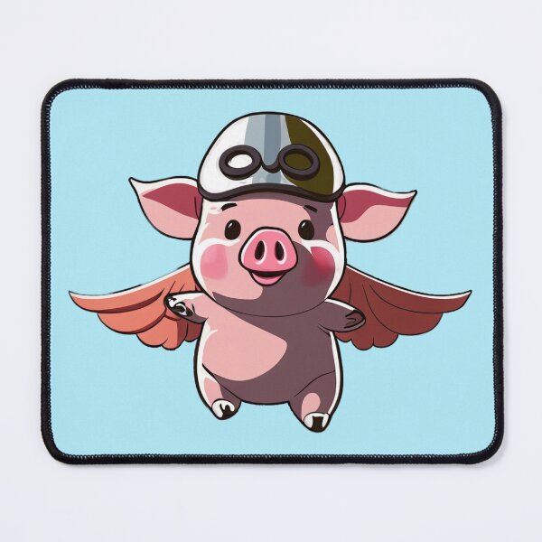 Item preview, flying cute aviator pig, little pig with wings, when pigs fly designed and sold by Sunmoonlove.