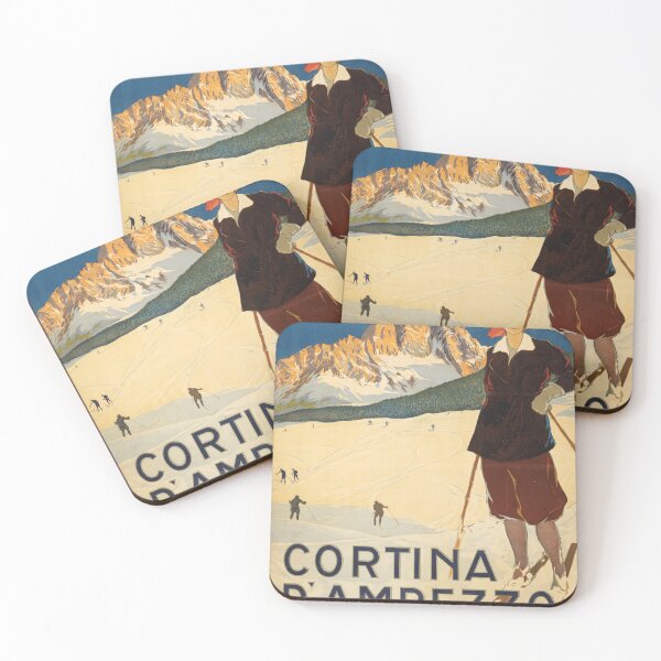 Item preview, STK502128A-Vintage travel poster for Cortina d'Ampezzo, Italy. designed and sold by StocktrekImages.