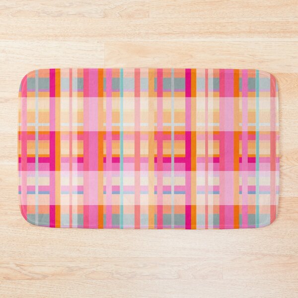 Item preview,  Hot Pink Neon Orange And Turquoise Stripe Check Plaid Pattern designed and sold by IZiets.
