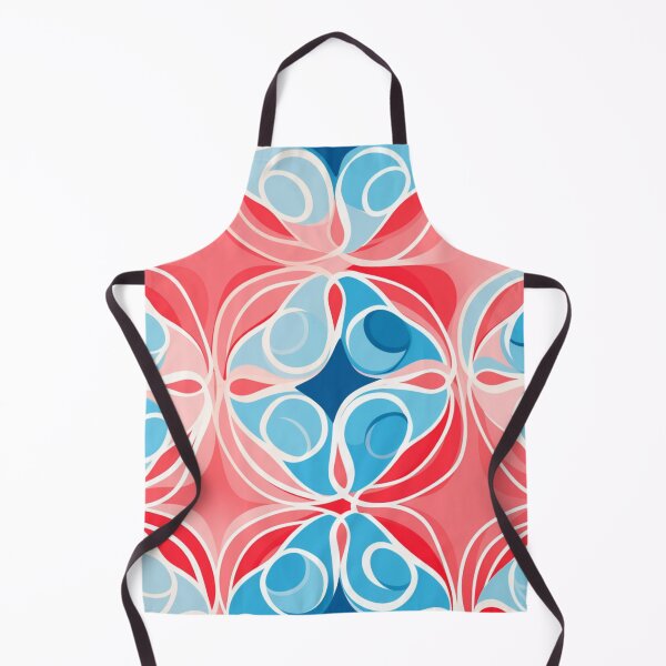 Item preview, Colorful fantasy pattern red pink blue white ornaments designed and sold by G-M-Designs.