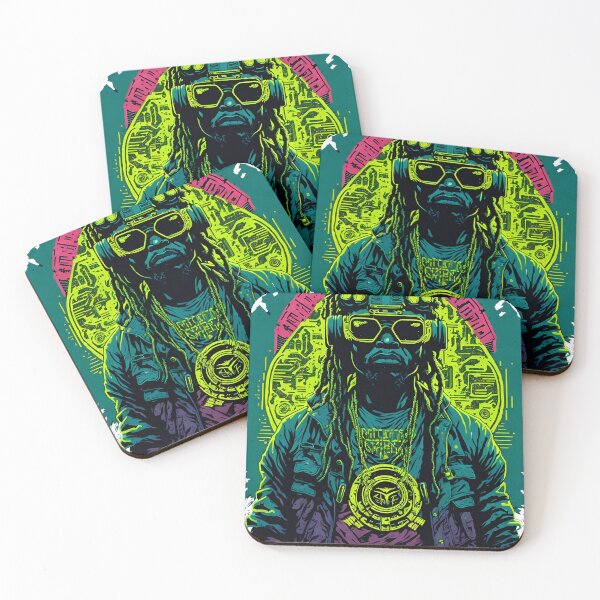 Item preview, yberpunk Rasta man In shades and Headphones designed and sold by KnoClothingCo.