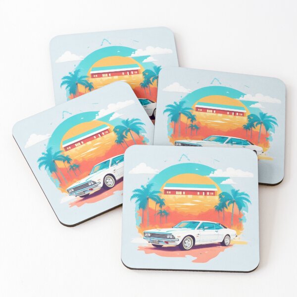 Item preview, Miami Street Sunrise: Photorealistic Car Art designed and sold by ChromaCuts.