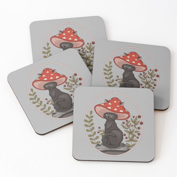 Item preview, Cottagecore Aesthetic Cat With Mushroom Hat  designed and sold by gogo-jr.