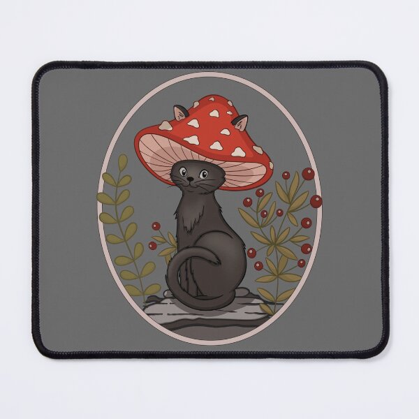 Item preview, Cottagecore Aesthetic Cat With Mushroom Hat designed and sold by gogo-jr.
