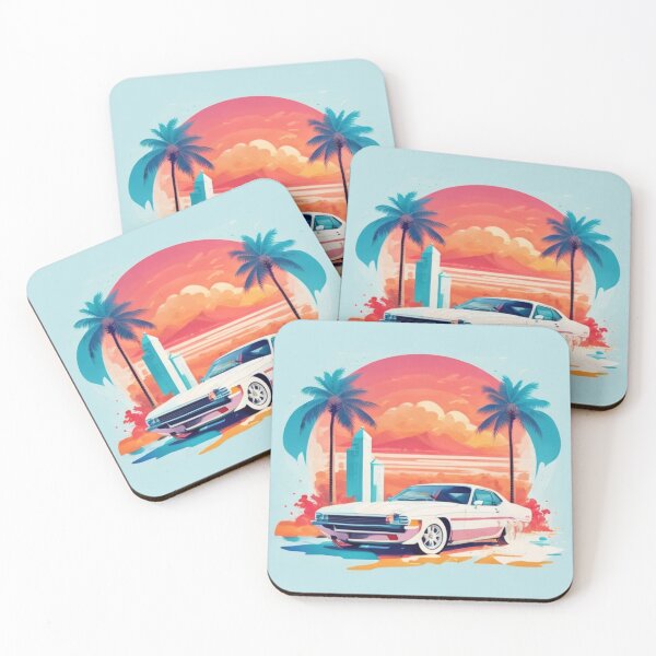 Item preview, Miami Street Sunrise: Photorealistic Car Art designed and sold by ChromaCuts.