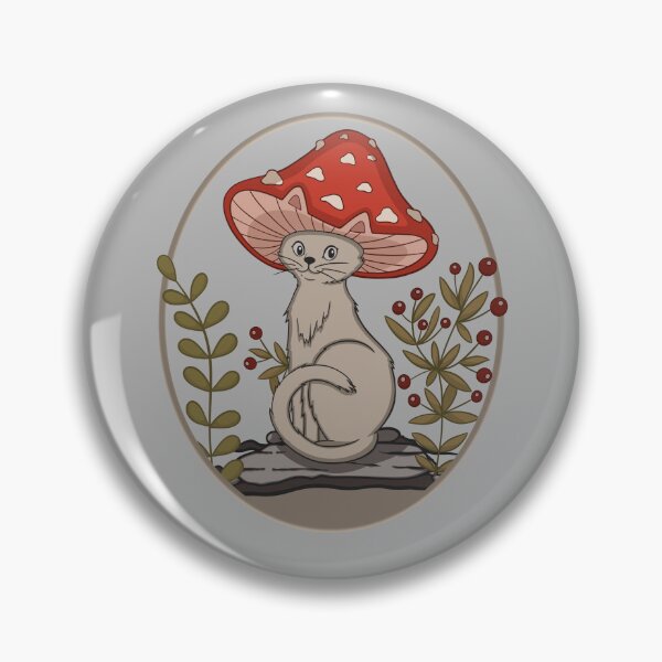 Item preview, Cottagecore Aesthetic Cat With Mushroom Hat  designed and sold by gogo-jr.