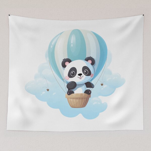 Item preview, Cute Baby Panda in Hot Air Balloon designed and sold by artfulbitsbyk.