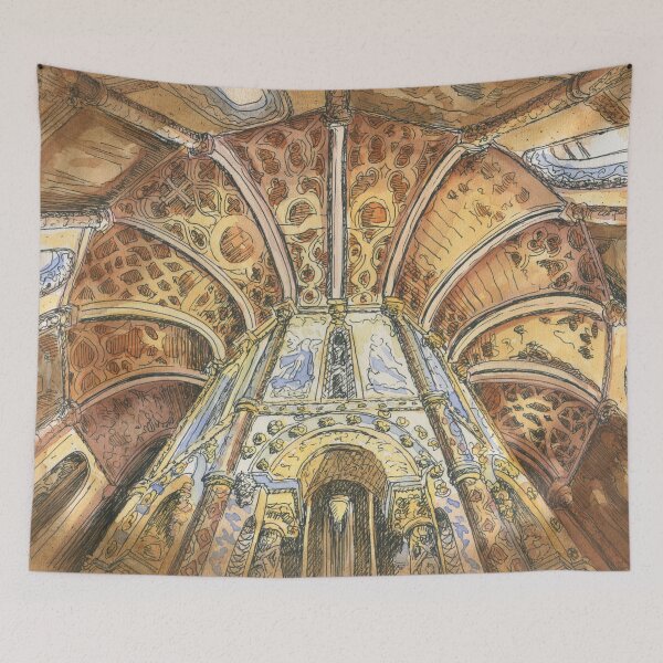 Item preview, Charola. Convento de Cristo. Tomar. ink and watercolor designed and sold by Tereza Pilar  Art.