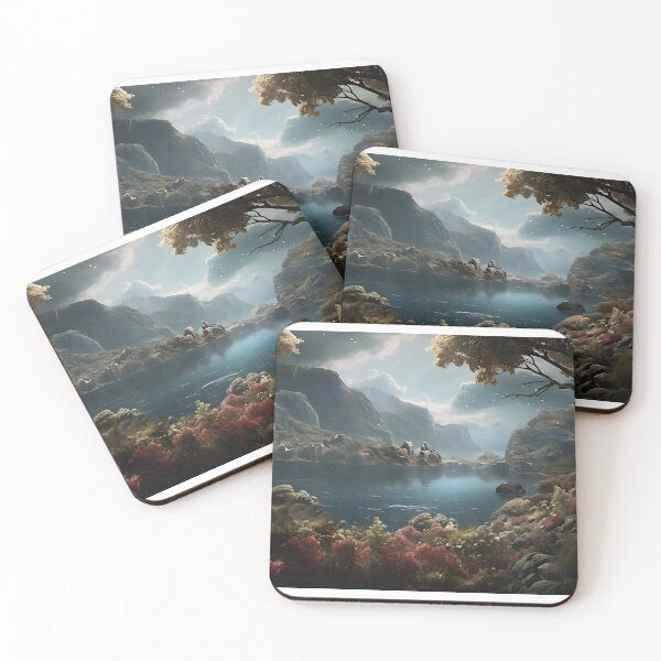 Item preview, Image of a landscape in New Zealand in the style of an oil painting designed and sold by Pflugart.