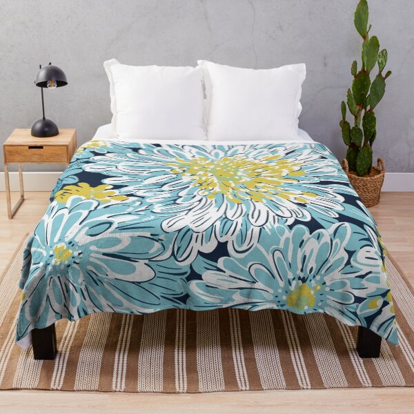 Item preview, Flourish of Blue Yellow and Teal Floral Prints designed and sold by meggydesigns.
