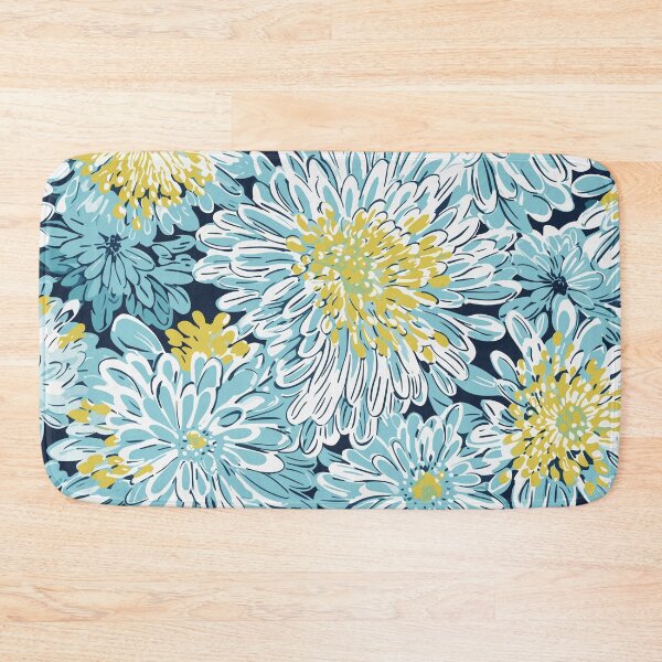Item preview, Flourish of Blue Yellow and Teal Floral Prints designed and sold by meggydesigns.