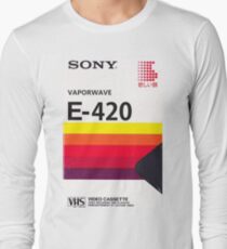 Camiseta de manga larga Vaporwave VHS