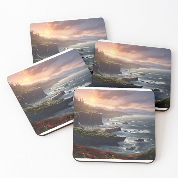 Item preview, Image of a landscape in New Zealand in the style of an oil painting designed and sold by Pflugart.