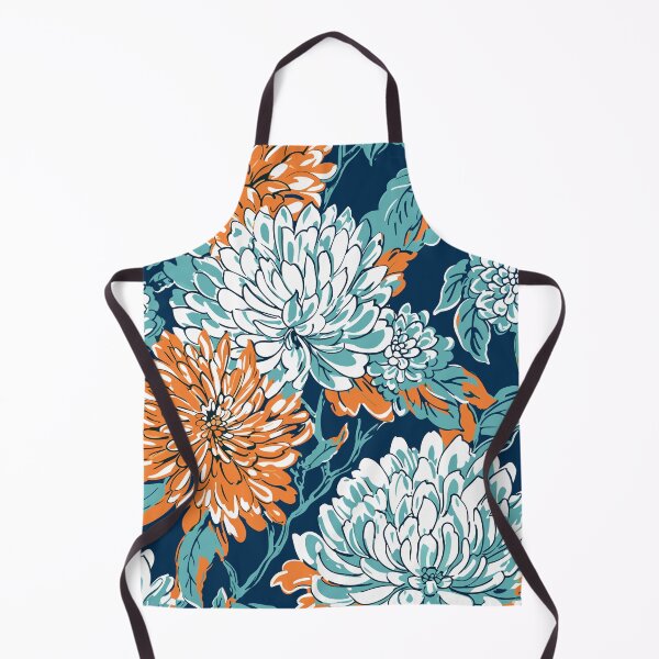Item preview, Aesthetic Blue, Orange and Teal Floral Print designed and sold by meggydesigns.