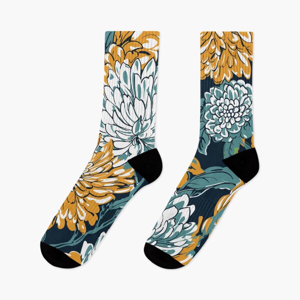Item preview, Aesthetic Yellow and Teal Floral Print designed and sold by meggydesigns.