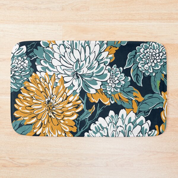 Item preview, Aesthetic Yellow and Teal Floral Print designed and sold by meggydesigns.