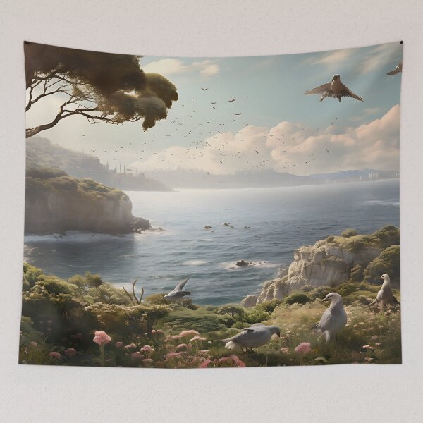 Item preview, Image of a landscape in New Zealand in the style of an oil painting designed and sold by Pflugart.