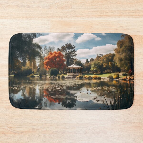 Item preview, Image of a landscape in a park with a pond in the style of an oil painting designed and sold by Pflugart.