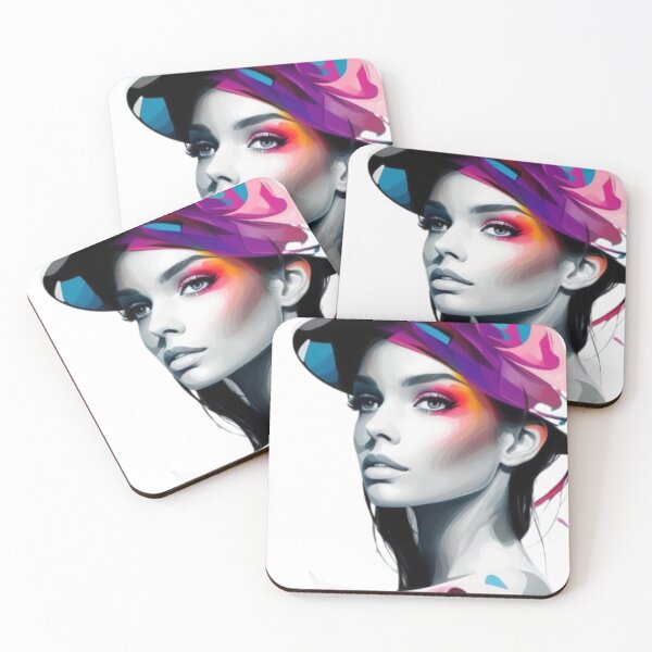 Item preview, Colourful image of a young woman with a hat designed and sold by AlfredSSikula.