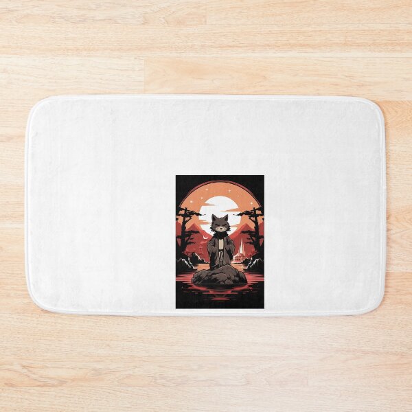 Item preview, a cat sitting on top of a rock in front of a sunset designed and sold by Dark Fantasy Store.
