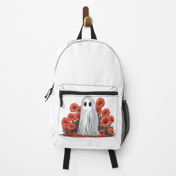 Item preview, Whimsical Halloween Ghost among Poppies - Cute Fantasy Cutout Art designed and sold by EmeraldeaArt.