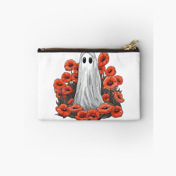 Item preview, Whimsical Halloween Ghost among Poppies - Cute Fantasy Cutout Art designed and sold by EmeraldeaArt.