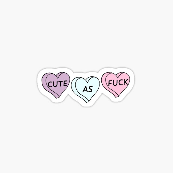 "Cute as fuck hearts" Sticker for Sale by mitewna | Redbubble