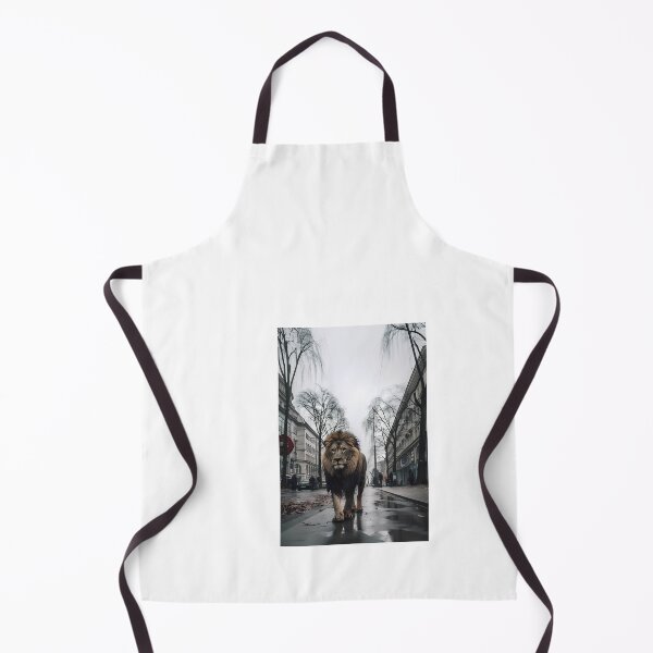 Item preview, a lion walking down the street in the rain designed and sold by Dark Fantasy Store.