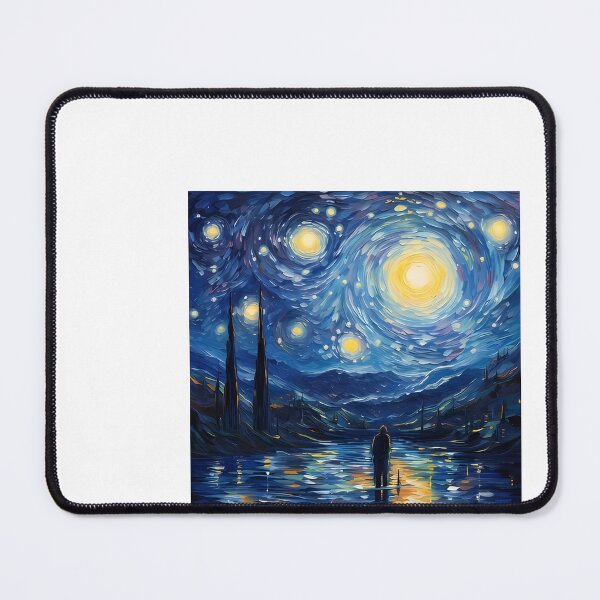 Item preview, a painting of a man standing in the water at night designed and sold by Dark Fantasy Store.