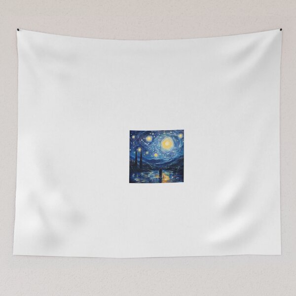 Item preview, a painting of a man standing in the water at night designed and sold by Dark Fantasy Store.