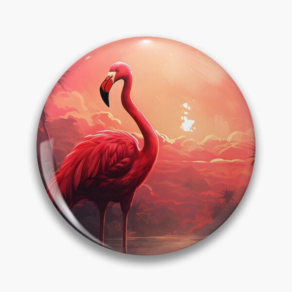 Item preview, Cute flamingo at sunset time designed and sold by Chirayu1111.