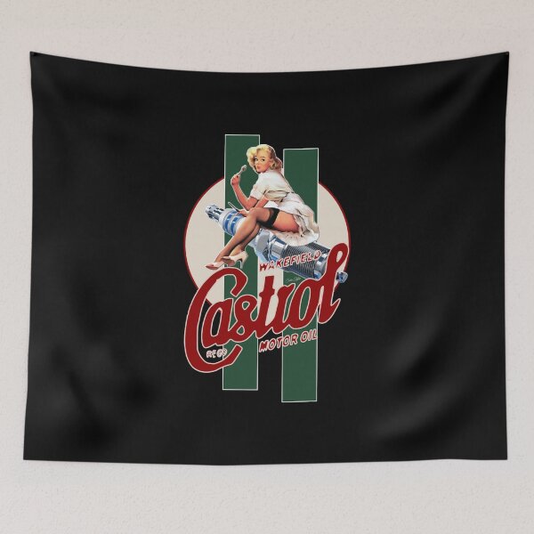 Item preview, Castrol Vintage Pin Up Girl Esencial de rayas clásicas designed and sold by Nobleeannon.