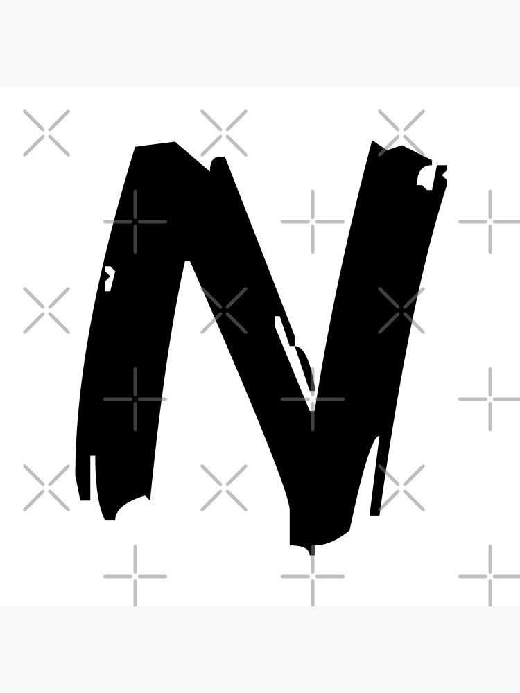 N Brush Style Capital Letter Initial T Shirt Modern Minimalist Font Logo Typeface Lettering Typography Monogram Tee Tote Bag By Prezziefactory Redbubble