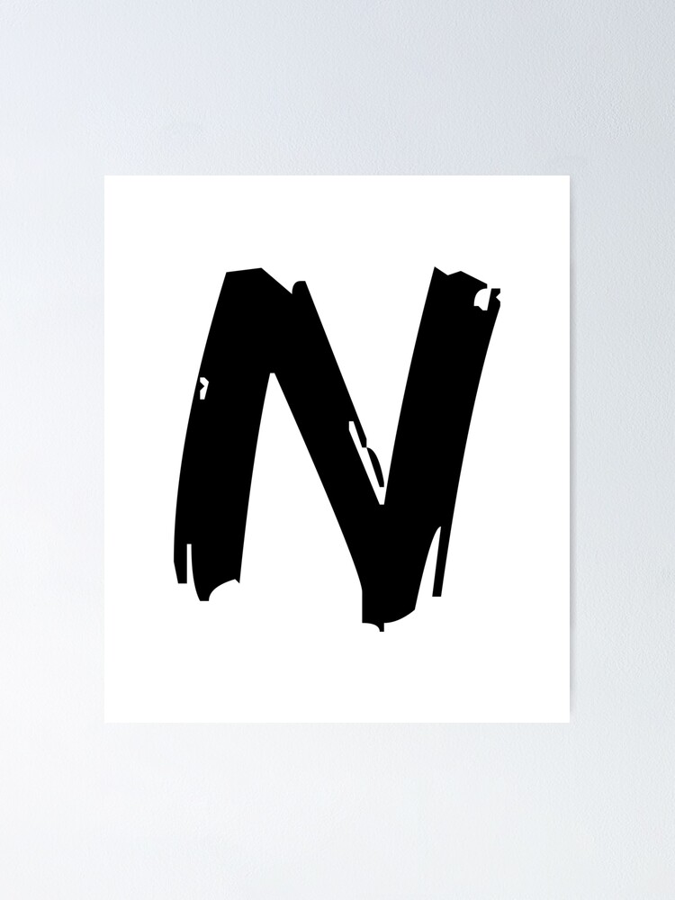 N Brush Style Capital Letter Initial T Shirt Modern Minimalist Font Logo Typeface Lettering Typography Monogram Tee Poster By Prezziefactory Redbubble