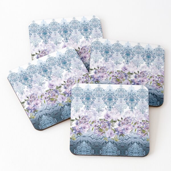 Artikelvorschau, Blumen mit Paisley, lila Blume, blaues Paisley, Mode g entworfen und verkauft von mintdiamond21.