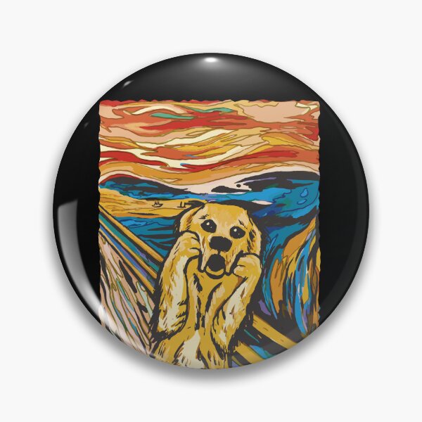 Item preview, Golden Retriever as "the scream" by edvard munch designed and sold by Mesyo.